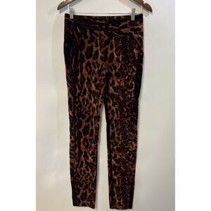 Diane Von Furstenberg Sz 2 Pants Women Leopard Print Corduroy Stretch Edgy 29x33